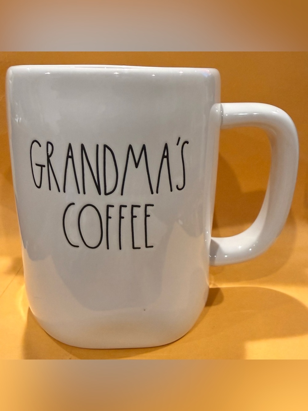 Rae Dunn "GRANDMA'S COFFEE" White Ceramic Mug 16 oz Artisan, Microwave Safe